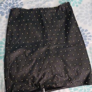 Leather midi skirt